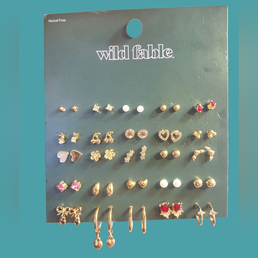25 Pairs of Gold Tone Earrings